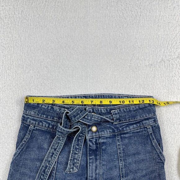 Abercrombie & Fitch Jeans Womens 29/8 Blue Denim Ultra High Rise Straight Belted - Picture 6 of 13